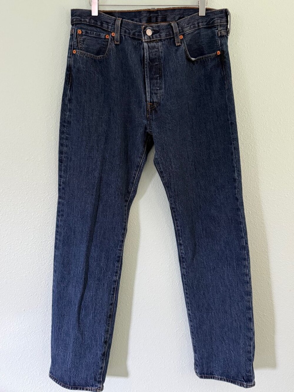 Levi’s 501 Men’s Dark Wash Button Fly Denim Jeans 34x32